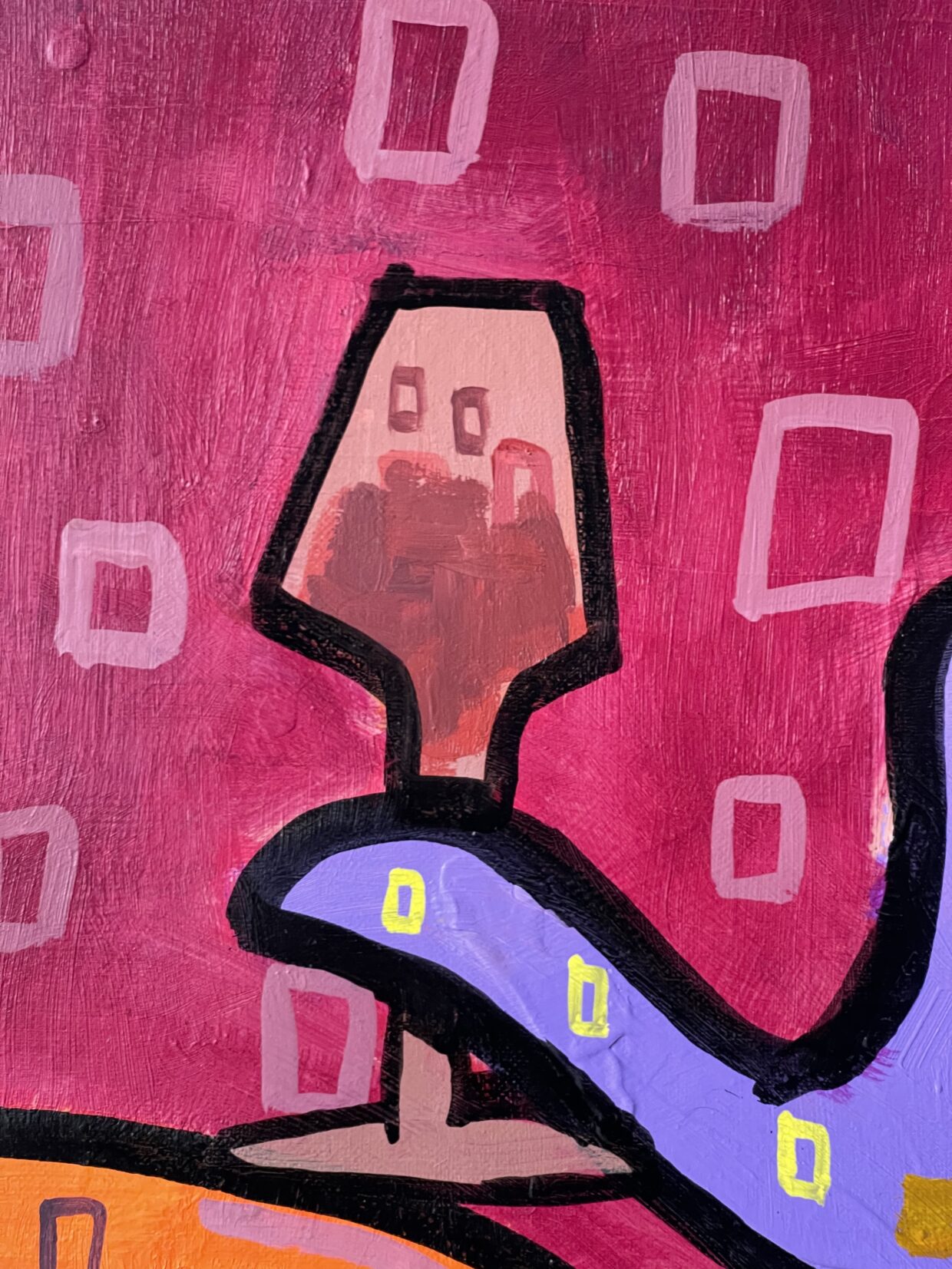 Calice vino dettaglio quadro Via Veneto Robert Myladoor